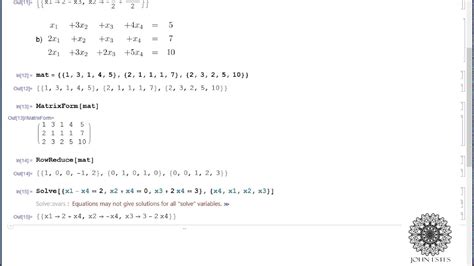 how to solve linear equations in mathematica