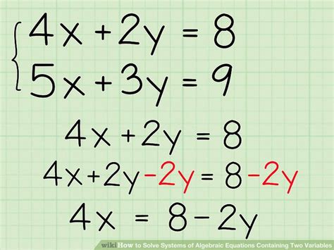 how to solve math problems with 2 variables