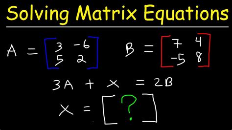 how to solve matrix equation in mathematica