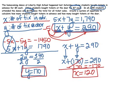 how to solve system of linear equations word problems