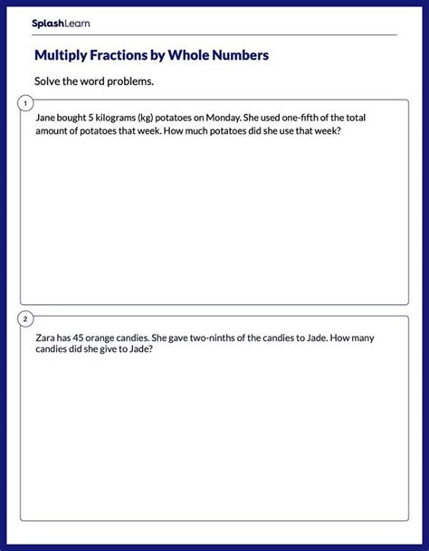 how to solve word problems with fractions and whole numbers