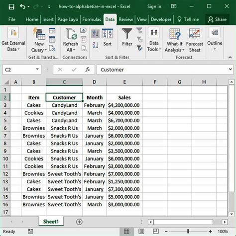 how to sort alphabetically in excel formula