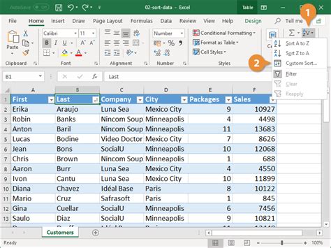 how to sort and filter large data in excel