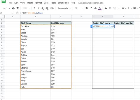 how to sort cells by number in google sheets