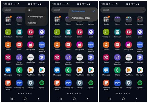 how to sort home screen on android