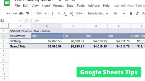 how to sort months in chronological order in pivot table in google sheets