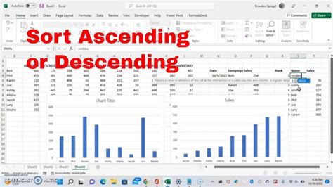 how to sort stacked bar chart in excel