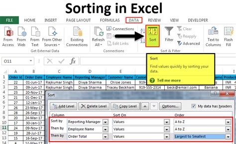 How To Sort Table On Excel