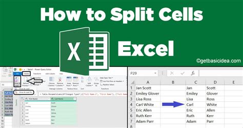 how to split a blank cell into two in excel
