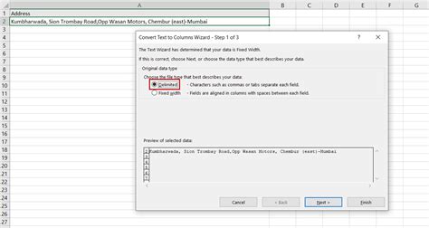 how to split cells in two rows in excel