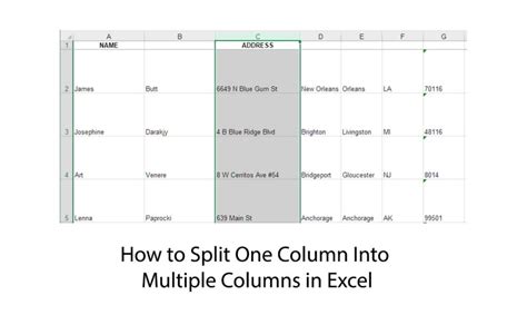 how to split one empty column into multiple columns in excel