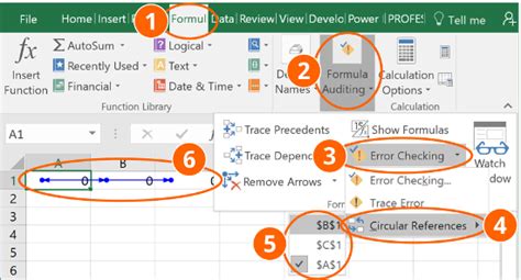how to spot circular reference in excel