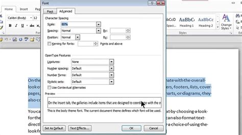 how to spread words out in word