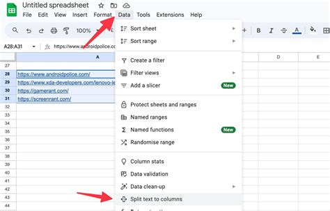 how to stack text in google sheets