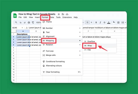 how to stack words in google sheets