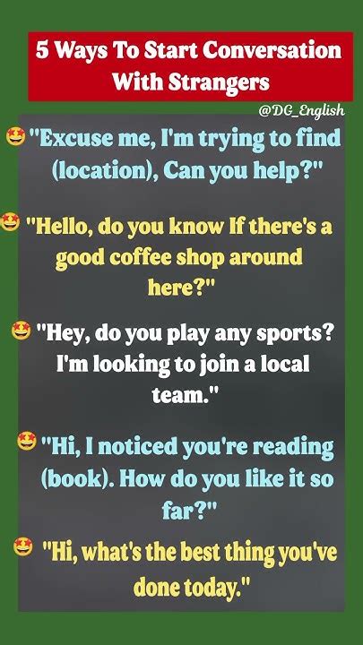how to start a conversation in english with strangers