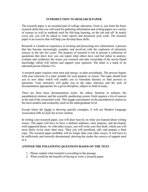 how to start a introduction for a research paper