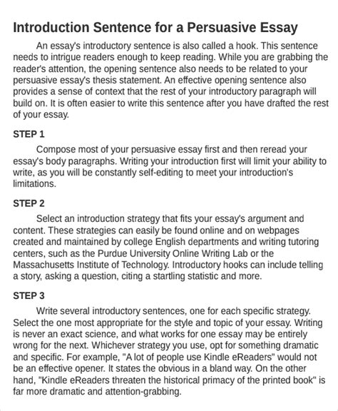 how to start a persuasive essay introduction examples