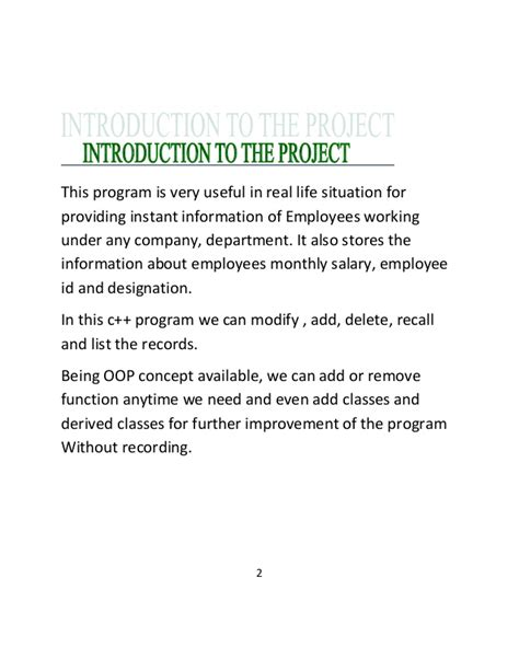how to start a project introduction