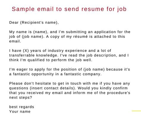 how to start an email when sending cv
