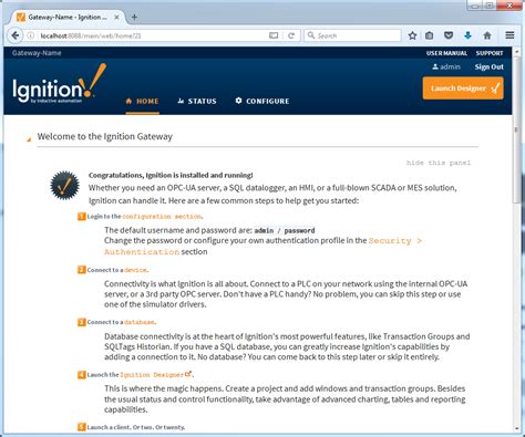 How To Start Ignition Gateway