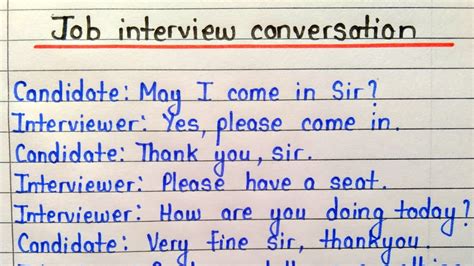 how to start interview conversation sample