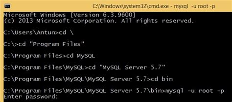 how to start mysql service in windows command line