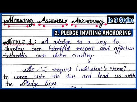 how to start pledge in school assembly script