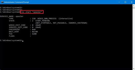 how to start services in windows 10 using command prompt