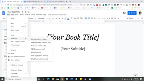 how to start writing a book on google docs