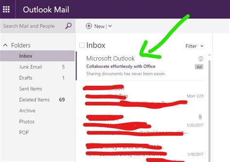 how to stop ads appearing in outlook inbox
