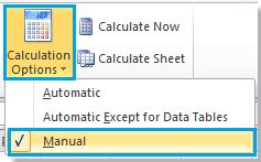 how to stop auto function in excel