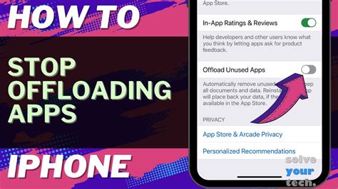 how to stop auto offloading apps