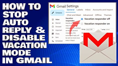 how to stop automatic reply in gmail