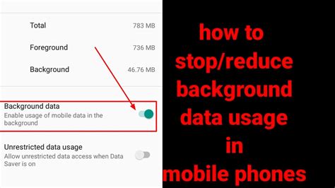 how to stop background data usage in android phone