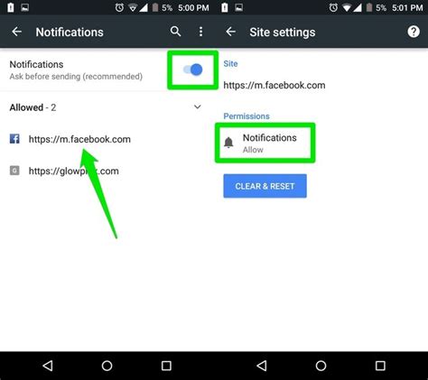 how to stop chrome from sending notifications on android