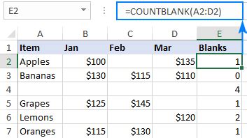 how to stop counting blank cells in excel