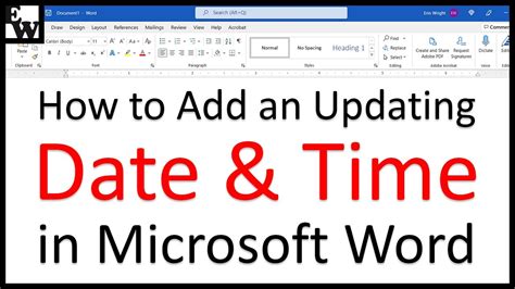 how to stop date updating in word