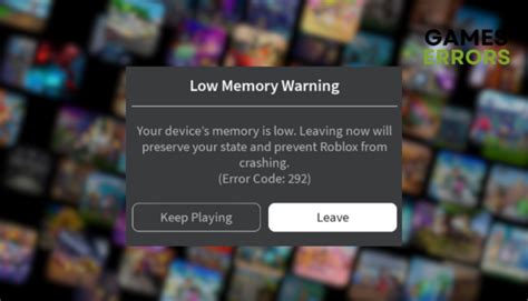 how to stop error code 292 roblox
