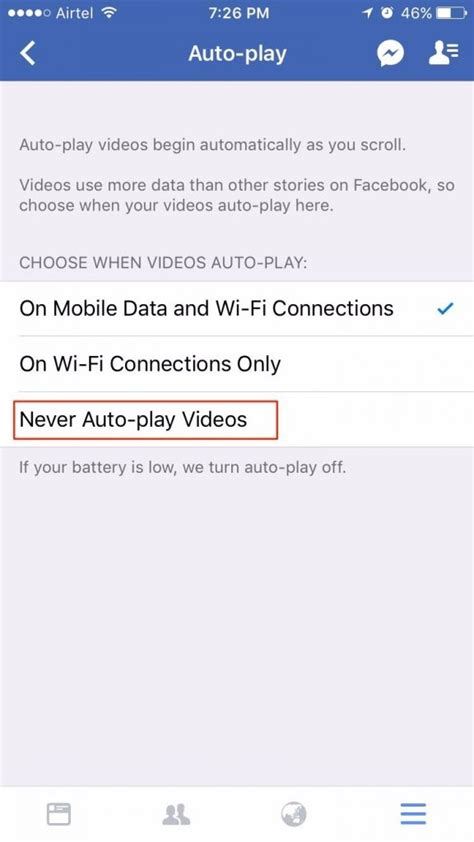 how to stop facebook ads from automatically playing on iphone