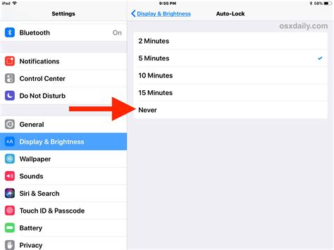 how to stop screen from turning off automatically ipad