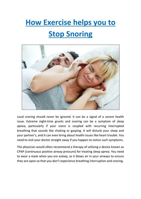 How To Stop Snoring With Exercise