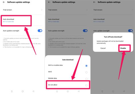 how to stop software updates on android phone
