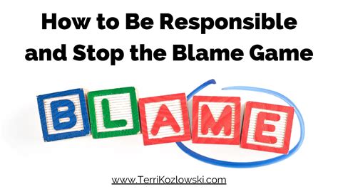 how to stop the blame game