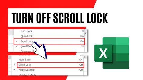 how to stop the scroll lock in excel