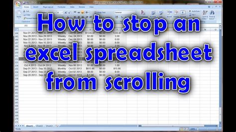 how to stop the scrolling in excel