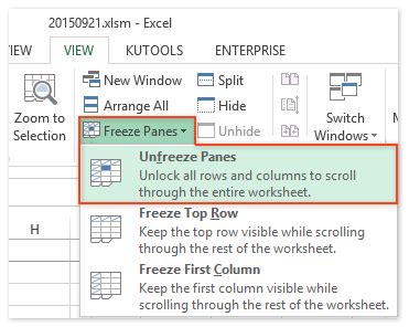 how to stop top row from scrolling in excel
