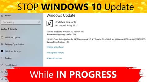 how to stop windows update installation in progress