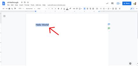 how to strike out text on google docs
