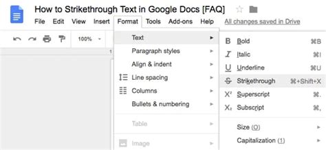 how to strike out text on google slides